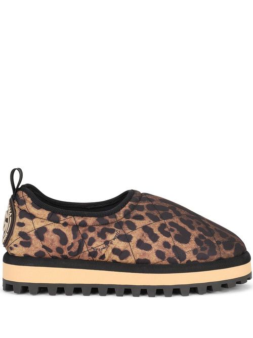 City leopard-print slip-on shoes - Brown