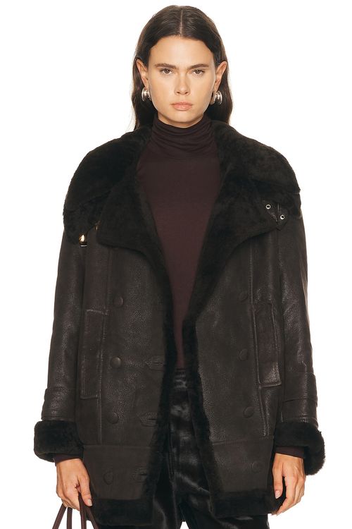 Karen Arcanjo Kinu Coat in Chocolate - Chocolate. 34/36 also