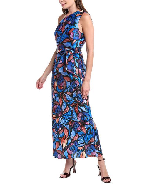 Estelle Satin Plated Midi Dress