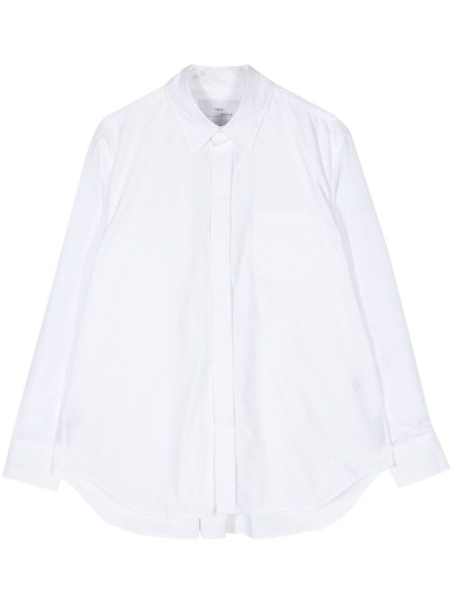 Pleated-back cotton-blend shirt - White