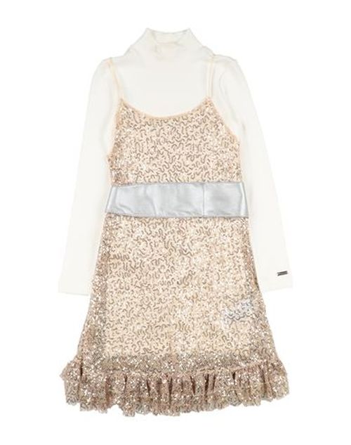 Kid Girl Kids' dress Gold Size 13 Polyester, Viscose, Elastane