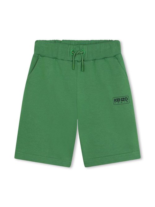 Logo-print cotton shorts - Green