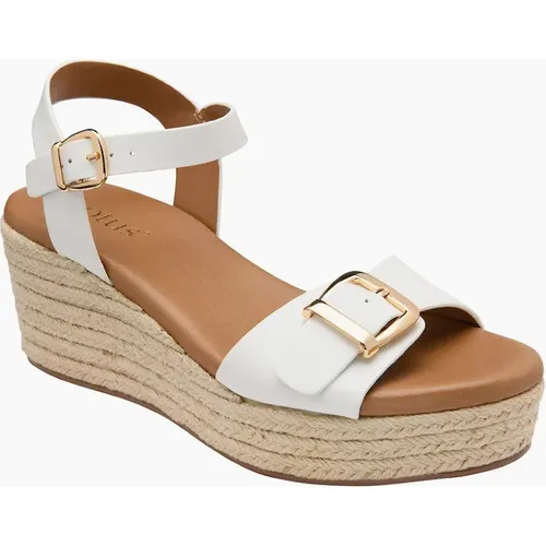 Lotus Women's Emeia Womens Wedge Sandals - White