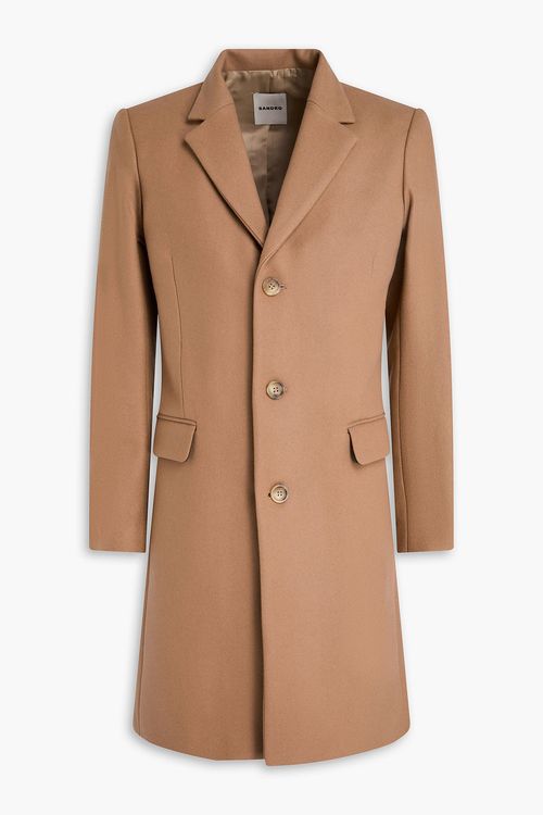 Wool-blend felt coat - Brown - S