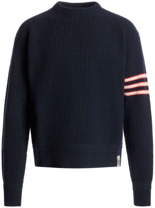 Crest-logo wool jumper - Blue