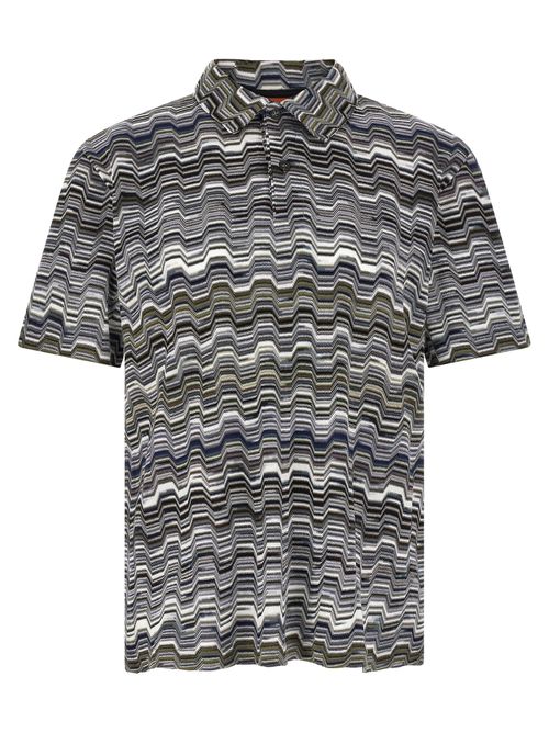 Irregular Zigzag Polo Shirt
