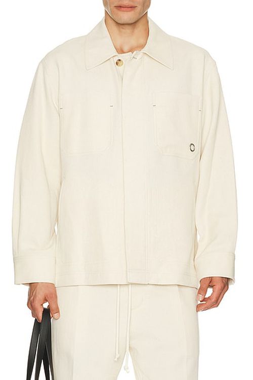 Helmut Lang Sailor Overshirt in Muslin - Cream. XL/1X also in S