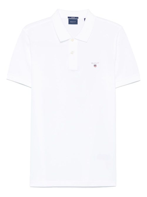 Gant logo-embroidered polo shirt - White