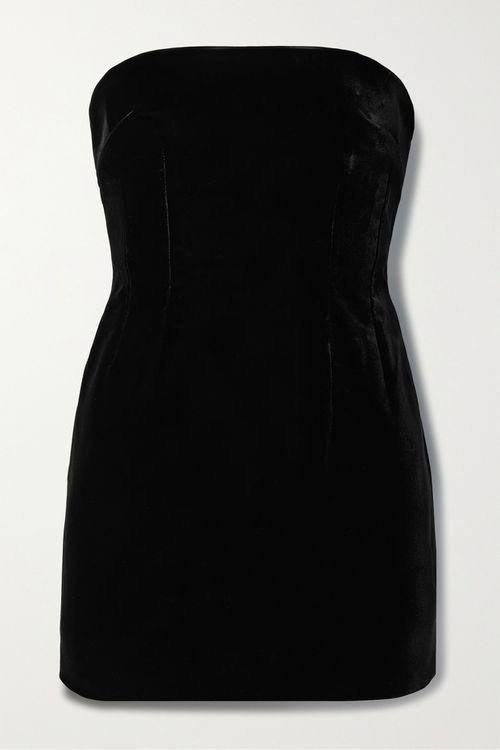 mistress rocks black strapless corset mini dress Cream Mini Dress with Rosette and Lace Back