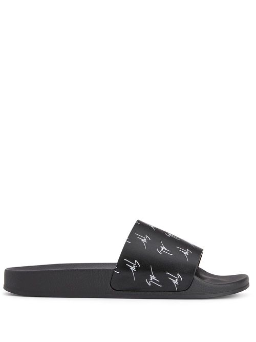 Brett all-over logo slides - Black