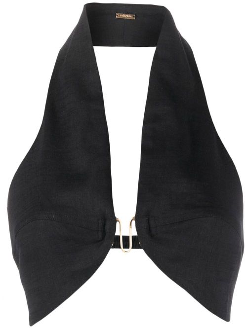 Halterneck crop top - Black