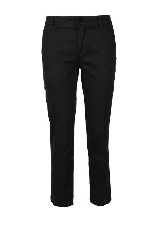 Slim Straight-Leg Black Trousers with Mid-Rise Waist