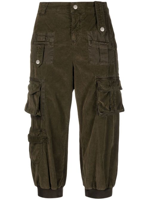 Multi-pocket cropped trousers - Green