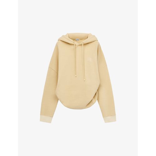 Womens Vanilla Anagram-embroidered Draped Cotton-jersey Hoody