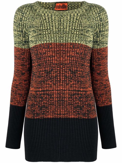 Panelled cut-out jumper - Orange
