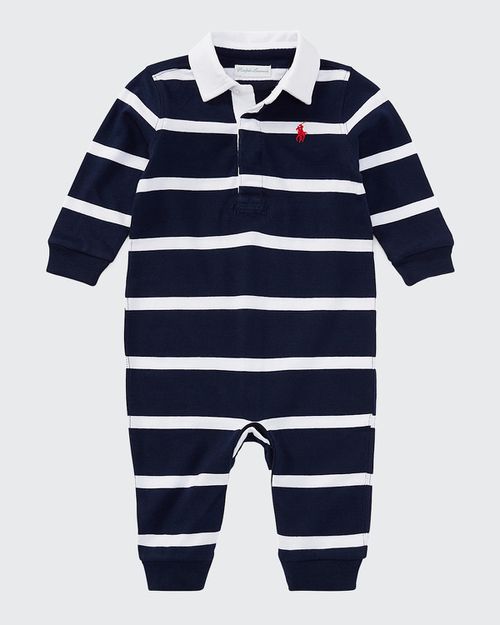 Boy's Jersey Rugby Striped Long-Sleeve Coverall