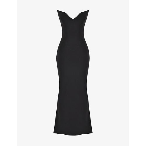 Womens Black Sabine Strapless Corset Stretch-woven Maxi Dress