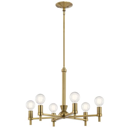 Torvee 6-Light Transitional Chandelier in Brushed Natural Bra