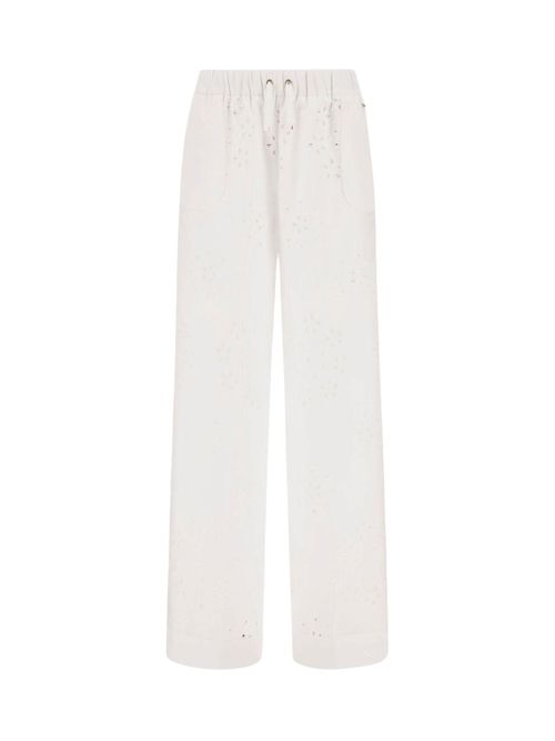 Elevated Trousers with Embroidered Details and Drawstring Waist