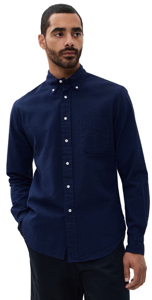Gitman Vintage Indigo Seersucker Shirt Indigo