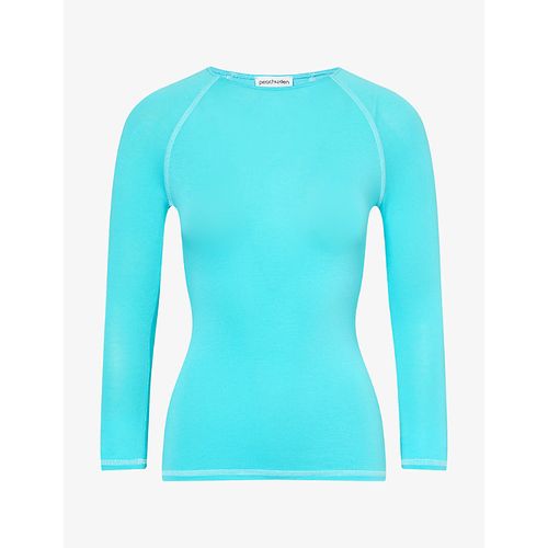 Womens Susie Half-Sleeve Stretch-Woven Top