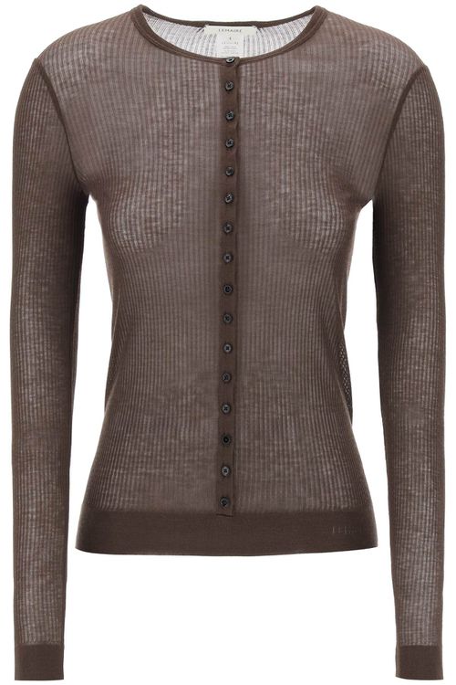 -Cardigan Girocollo Senza Cuciture-Donna