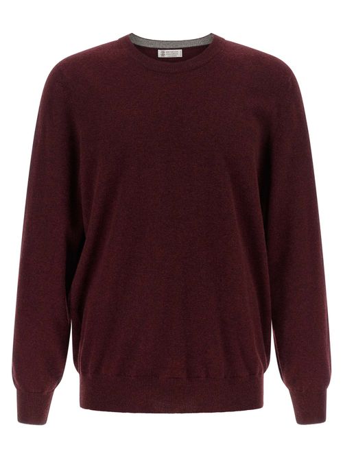 Pure Cashmere Crew Neck Sweater — Burgundy