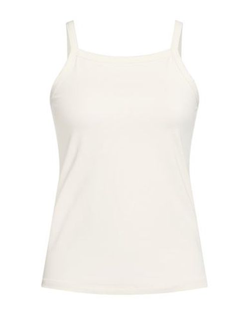 Woman Tank top Beige Size 4 Cotton, Elastane