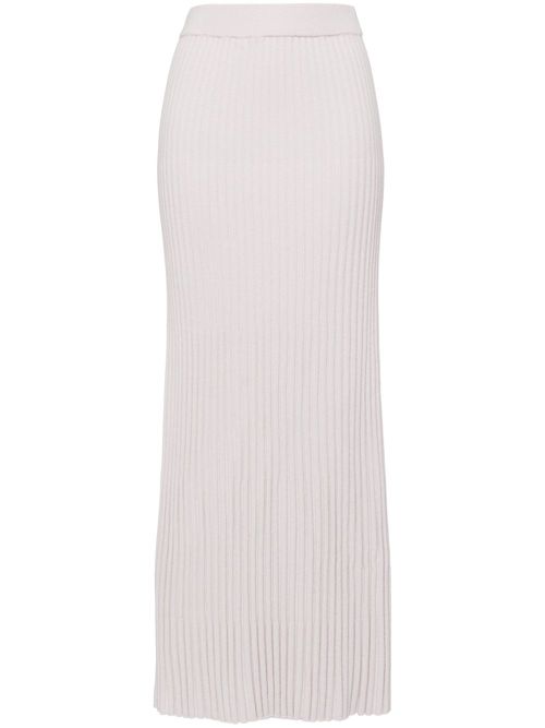 Rib cashmere maxi skirt - Neutrals