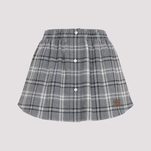 Checked A-line Skirt
