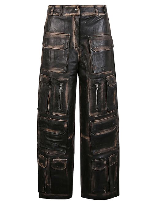 Fermas.Club Women's Leather Cargo Trouser