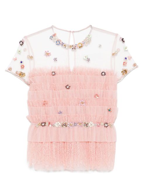 Crystal-embellished blouse - Pink