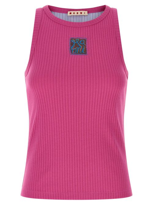 Ribbed Cotton Tank Top — Pink