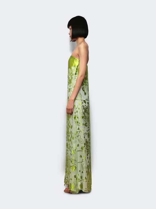 Burnout Strapless Dress Mint And Sour Green