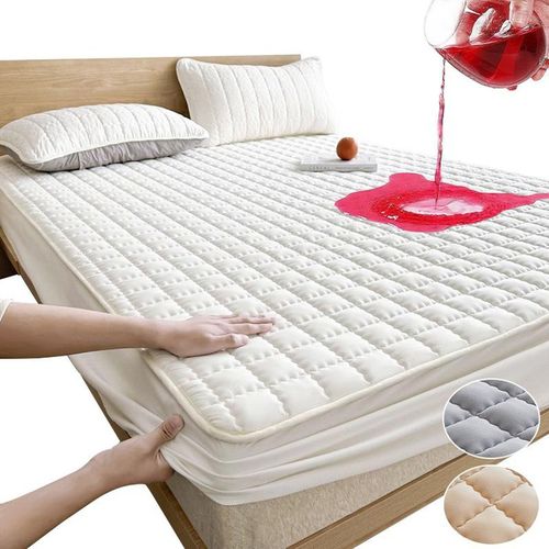 1pc Waterproof Mattress Protector - Soft Breathable Noiseless Cooling Mattress Pad Cover Reusable Incontinence Bed Pad With 11inch Deep Pocket - Twin