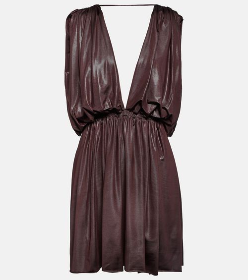 Lilies pleated jersey minidress