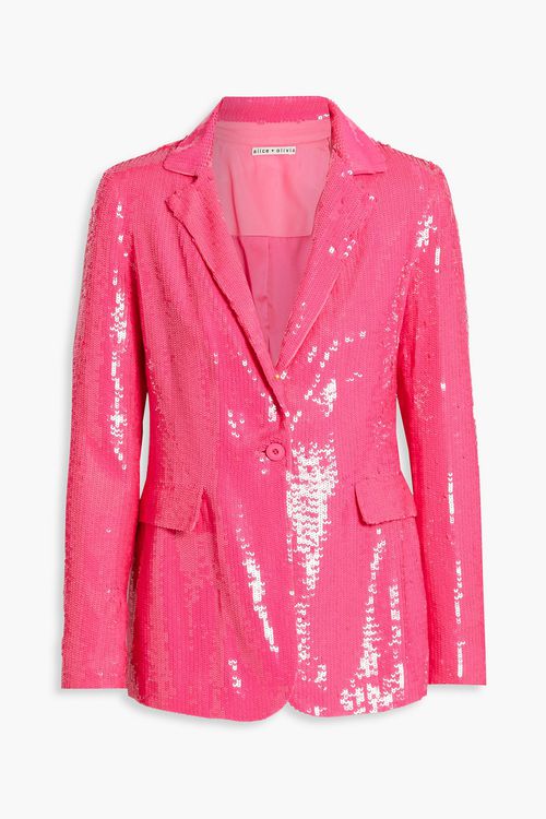 Alice Olivia - Macey sequined woven blazer - Pink - US 0