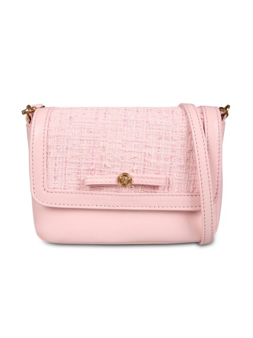 Versace Kids 키즈 Gianni Ribbon tweed shoulder bag - 핑크 10163901A115572PU5V