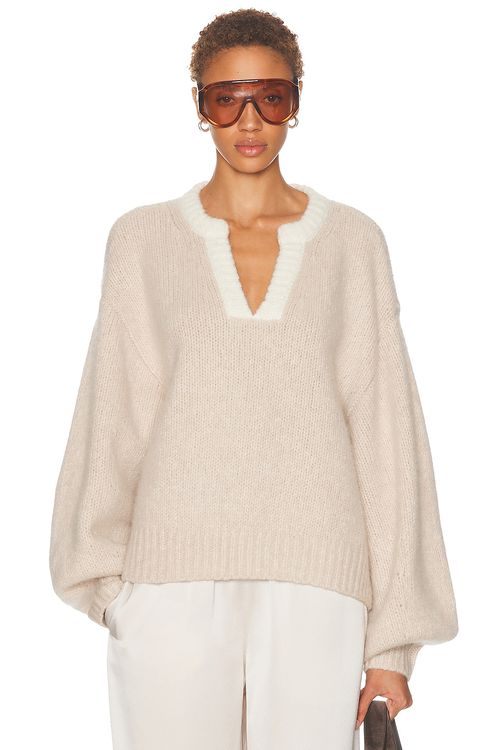 SRG Caylea Oversized Sweater in Oatmeal - Beige. L also in XS, S