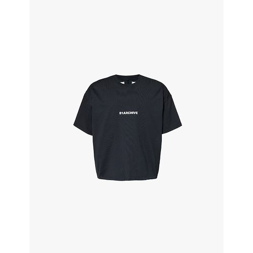 Mens Black Crewneck Brand-print Cotton-jersey T-shirt Xl