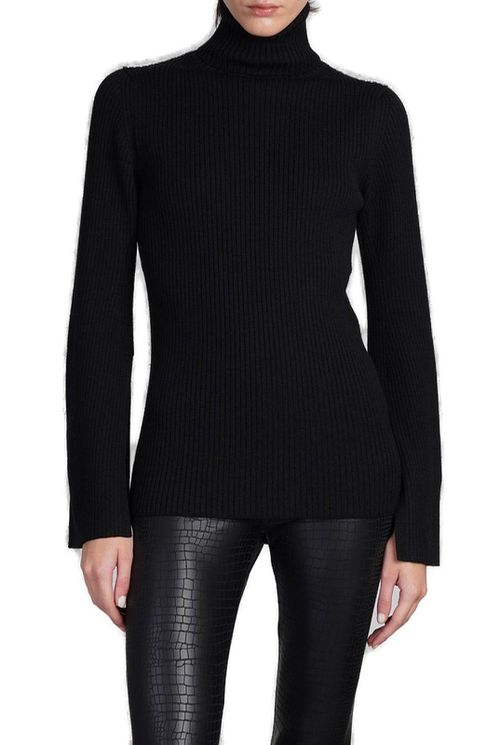 Long-sleeved Ribbed Turtleneck Top
