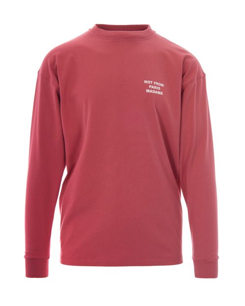 Logo-Embroidered Slogan T-Shirt — Pink