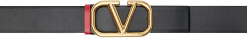 Valentino Garavani Reversible Black & Red VLogo Belt