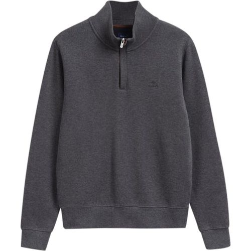 GANT D1 Sacker Rib Half Zip Sweater for Men - Antracite Melange / Mediu