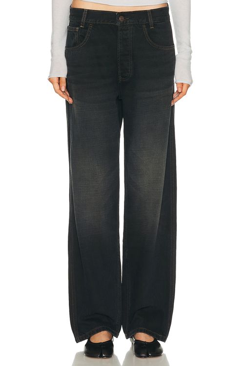 Aya Muse Buckle Back Baggy Leg in Vintage Black - Black. L also in XS