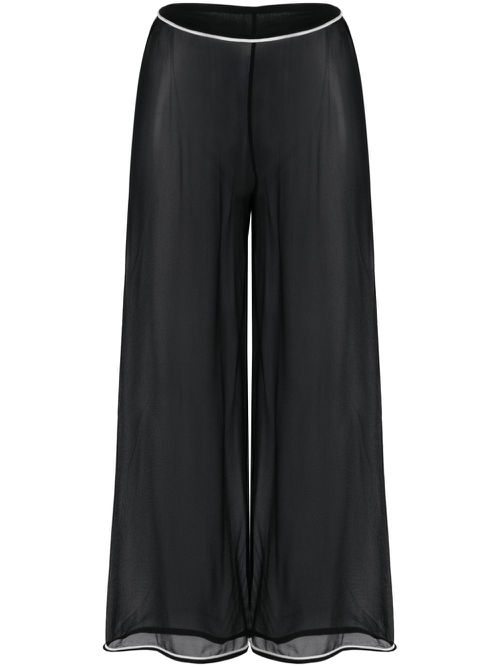 Juana sheer silk trousers - Black