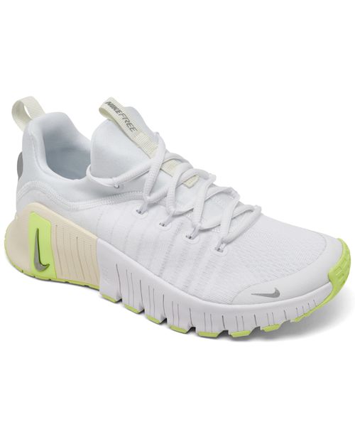 Women's Free Metcon 6 Training Sneakers from Finish Line - White, Metallic Silver