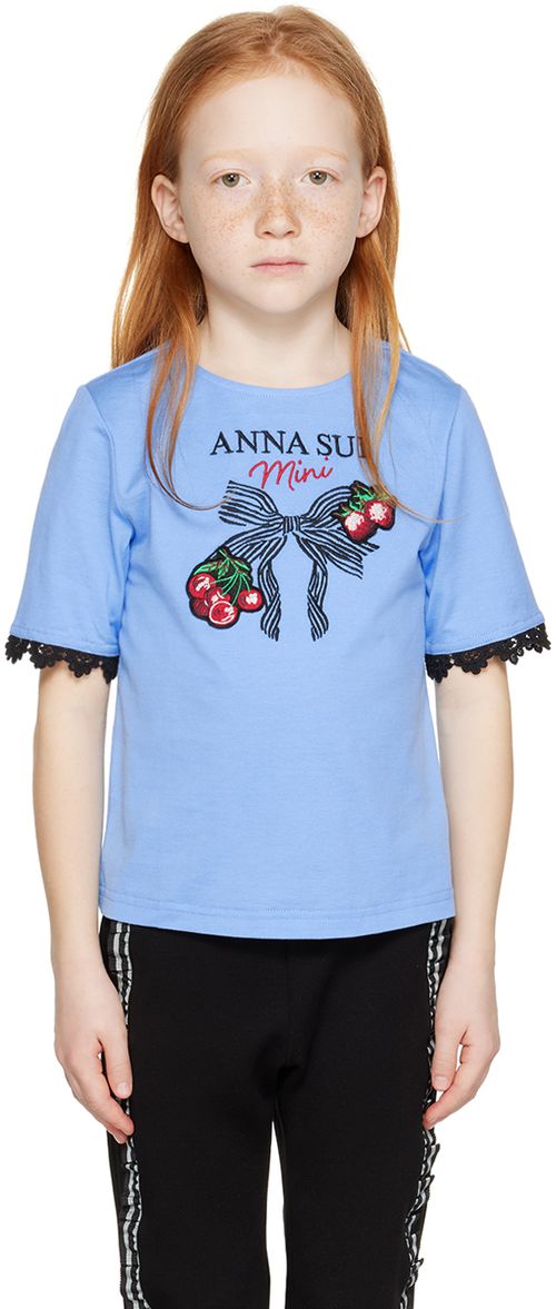 Kids blue embroidered t-shirt