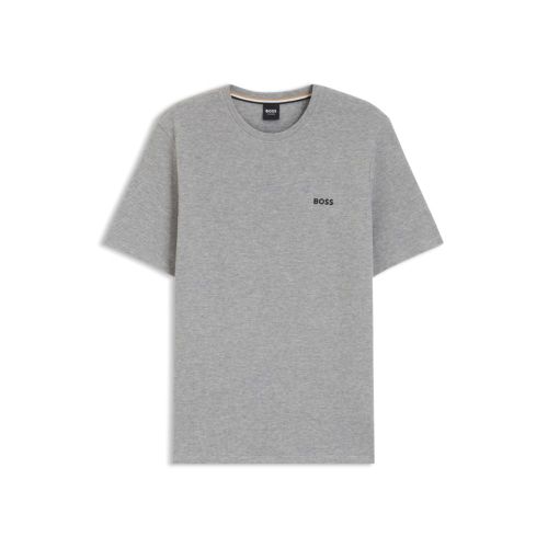 Cotton-blend pajama T-shirt with embroidered logo