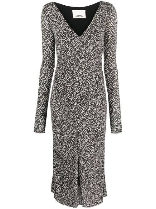 Laly abstract-pattern midi dress - Black